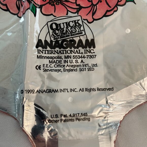 I love you vintage anagram 20.5 inches 1992 mylar balloon foil White Doves Paint - Picture 4 of 9